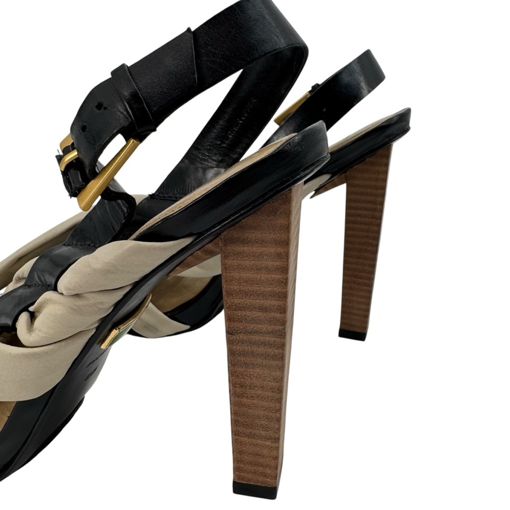 LAMB Open Toe Sling Back Twisted Heels 8.5 - Picture 6 of 9